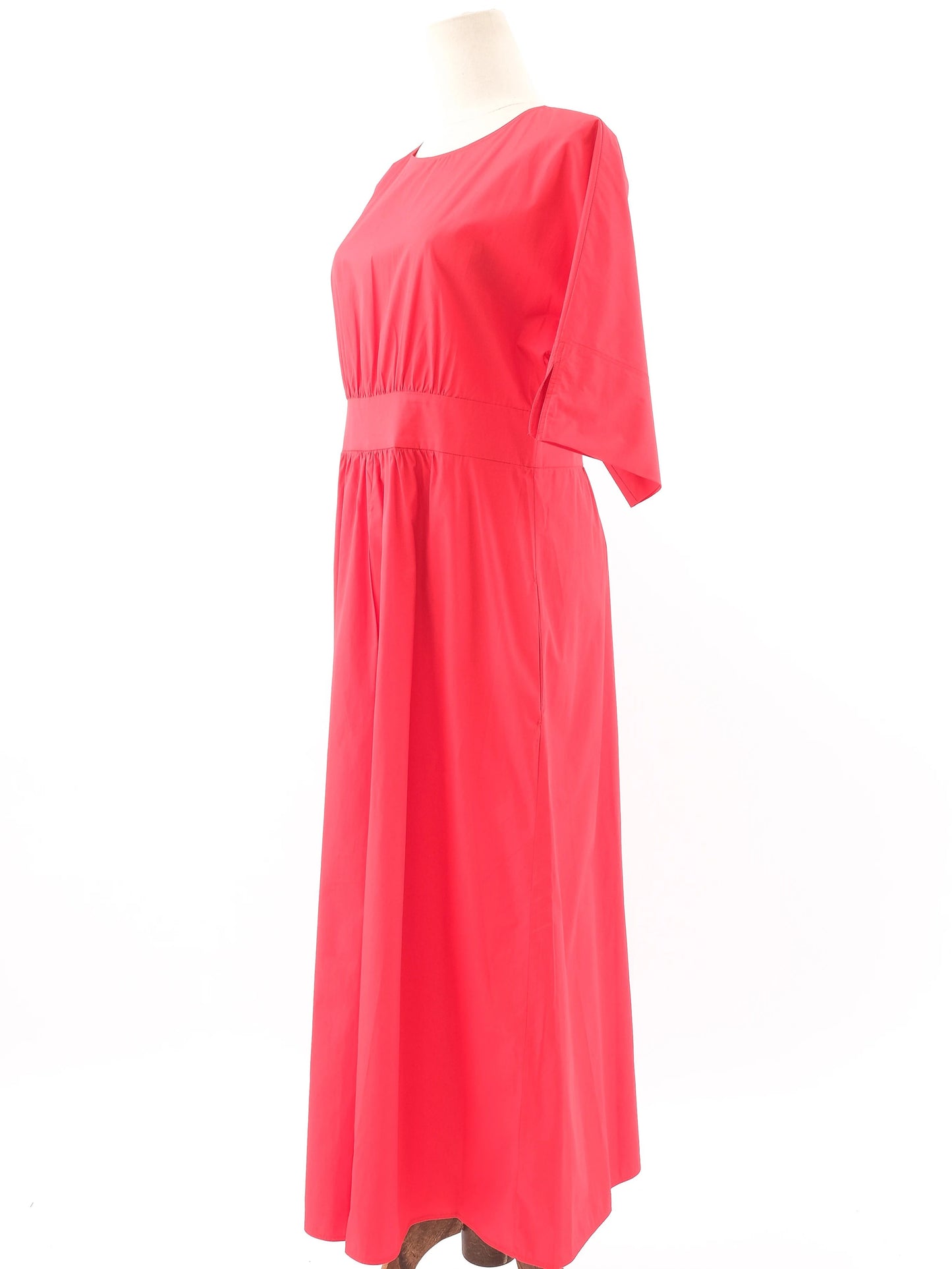 excellent max mara red long sleeve dress size l polyester