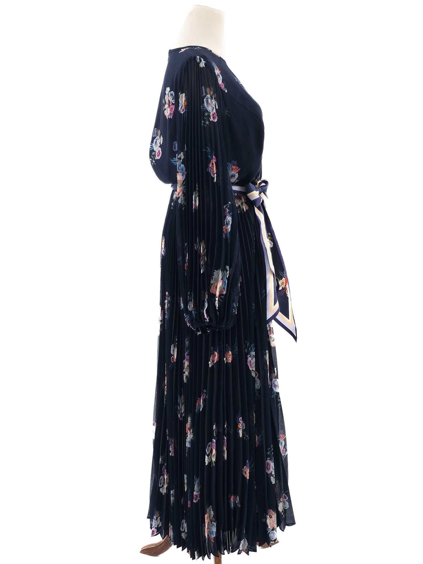 new zimmerman floral maxi dress blue polyester size l