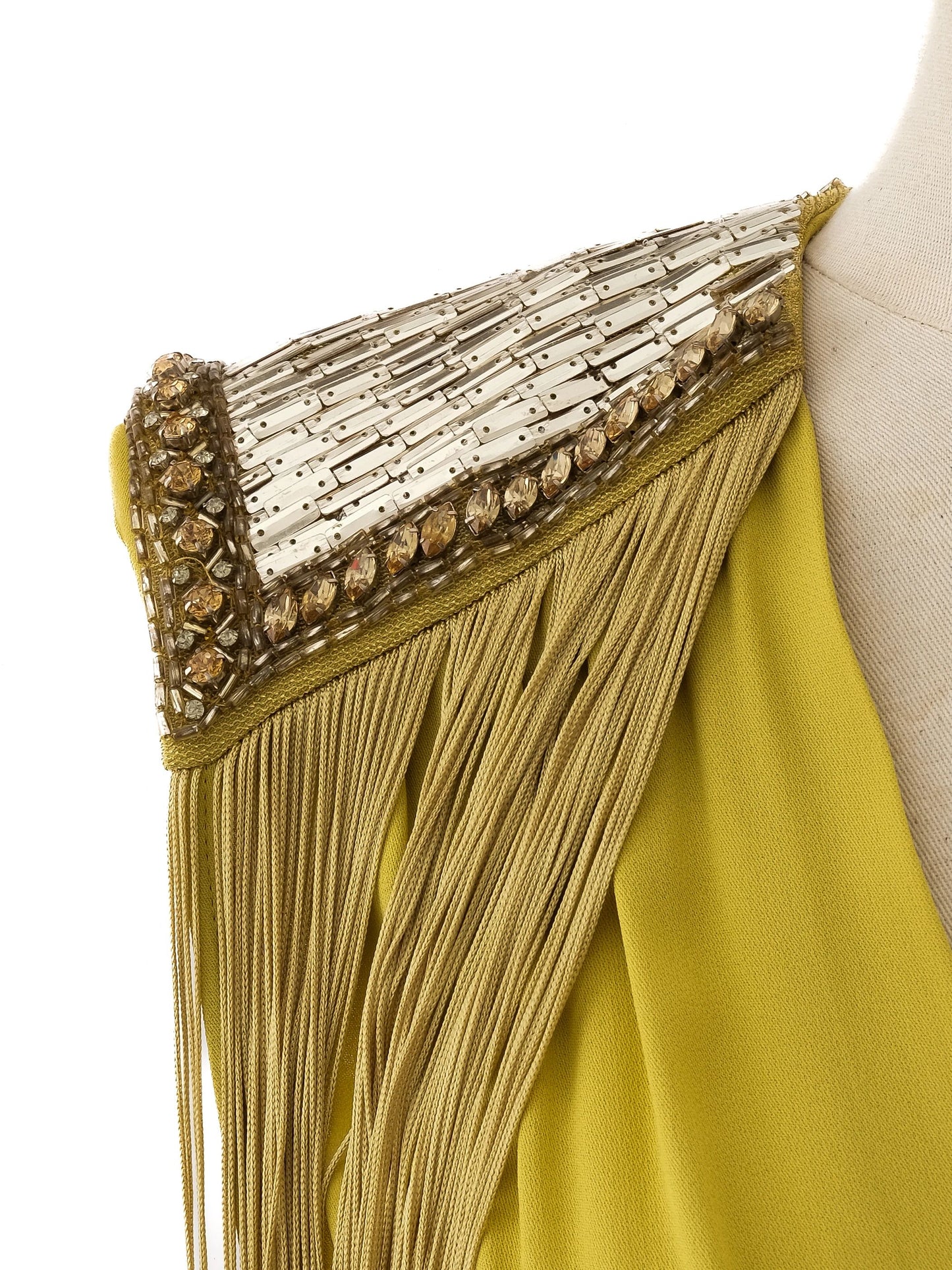 excellent elisabetta franchi yellow viscose dress size m with fringe