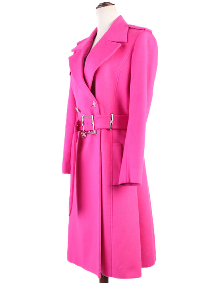 EXCELLENT Versace Pink Wool Trench Coat Size XL with Belt