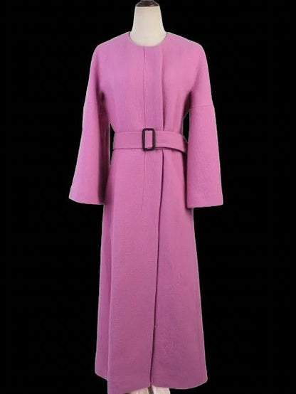 NEW Mantu Pink Wool Coat with Belt Size M