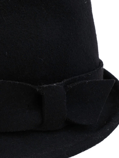 Excellent GF Ferre Black Cashmere Fedora Hat Size M