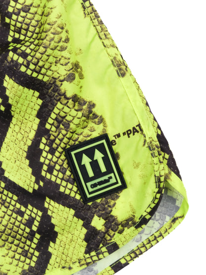 Excellent Off-White Women's Neon Snakeskin Shorts Size S