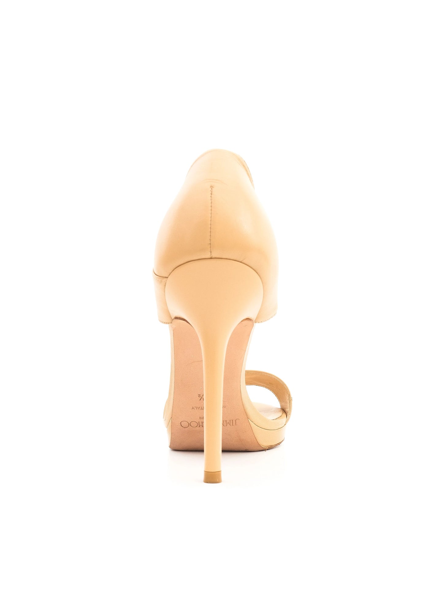 jimmy choo orange leather high-heeled sandals size 38.5