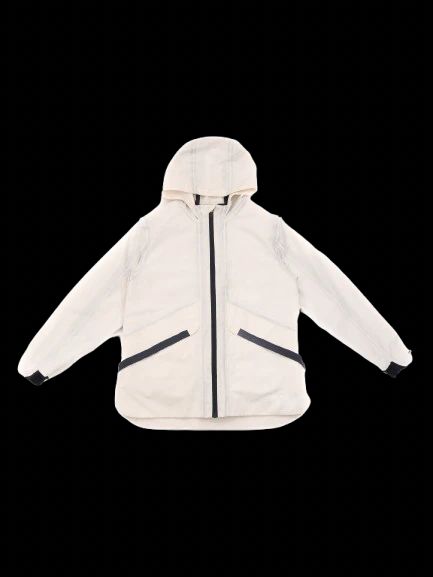 excellent jacadi hooded jacket white nylon size 12 for kids