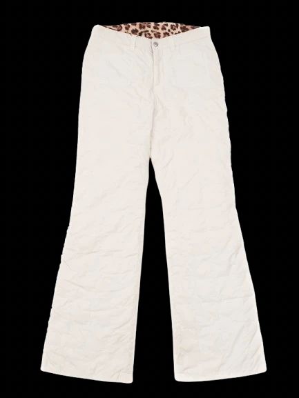 average bogner women's white pants m with leopard print lining