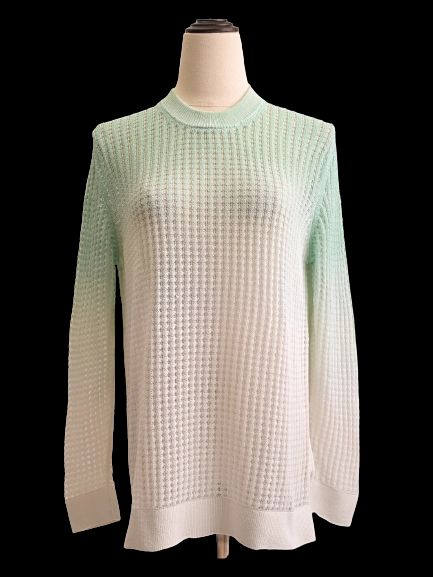 Excellent Kenzo Women's Light Green Gradient Sweater Size M Nylon