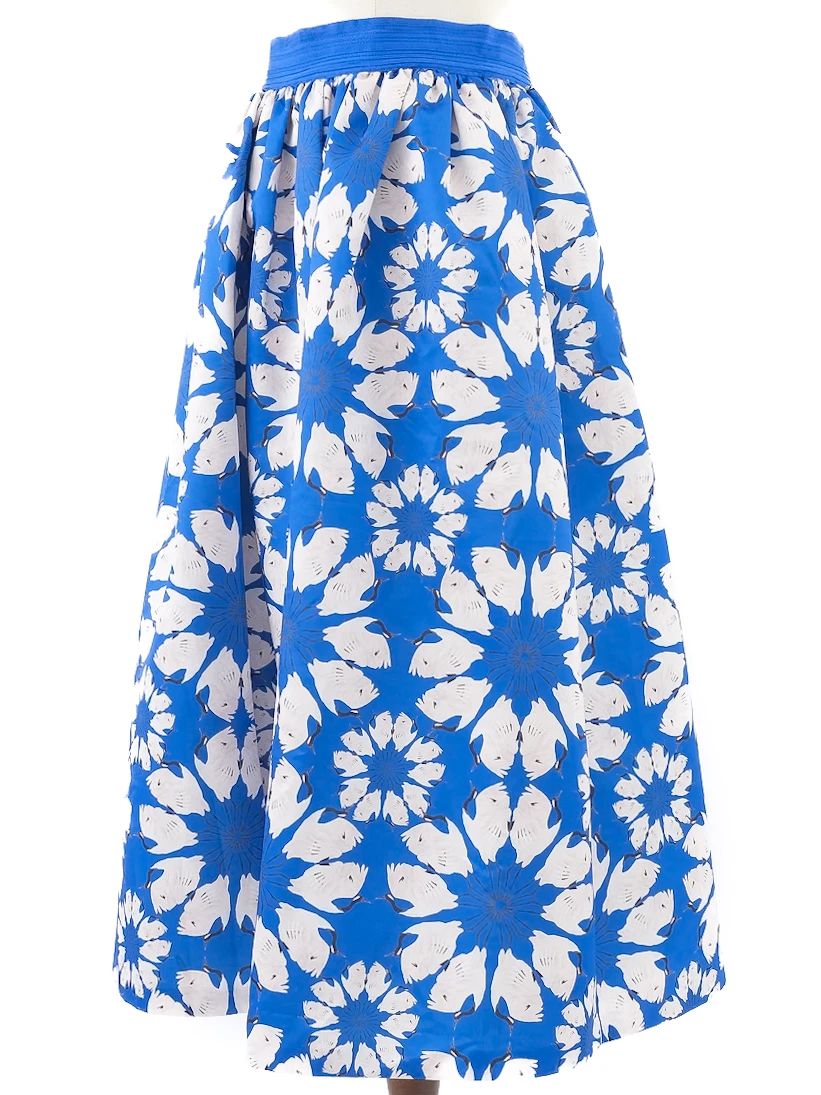 alice+olivia floral patterned skirt blue size s excellent condition