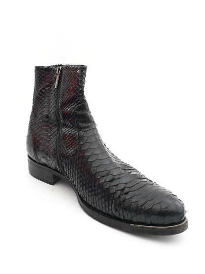 Baldinini Black Leather Snake Skin Boots Size 43 Excellent Condition