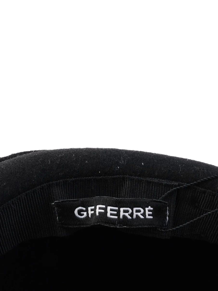 excellent gf ferre black cashmere fedora hat size m