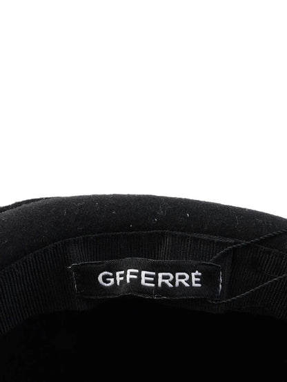 Excellent GF Ferre Black Cashmere Fedora Hat Size M