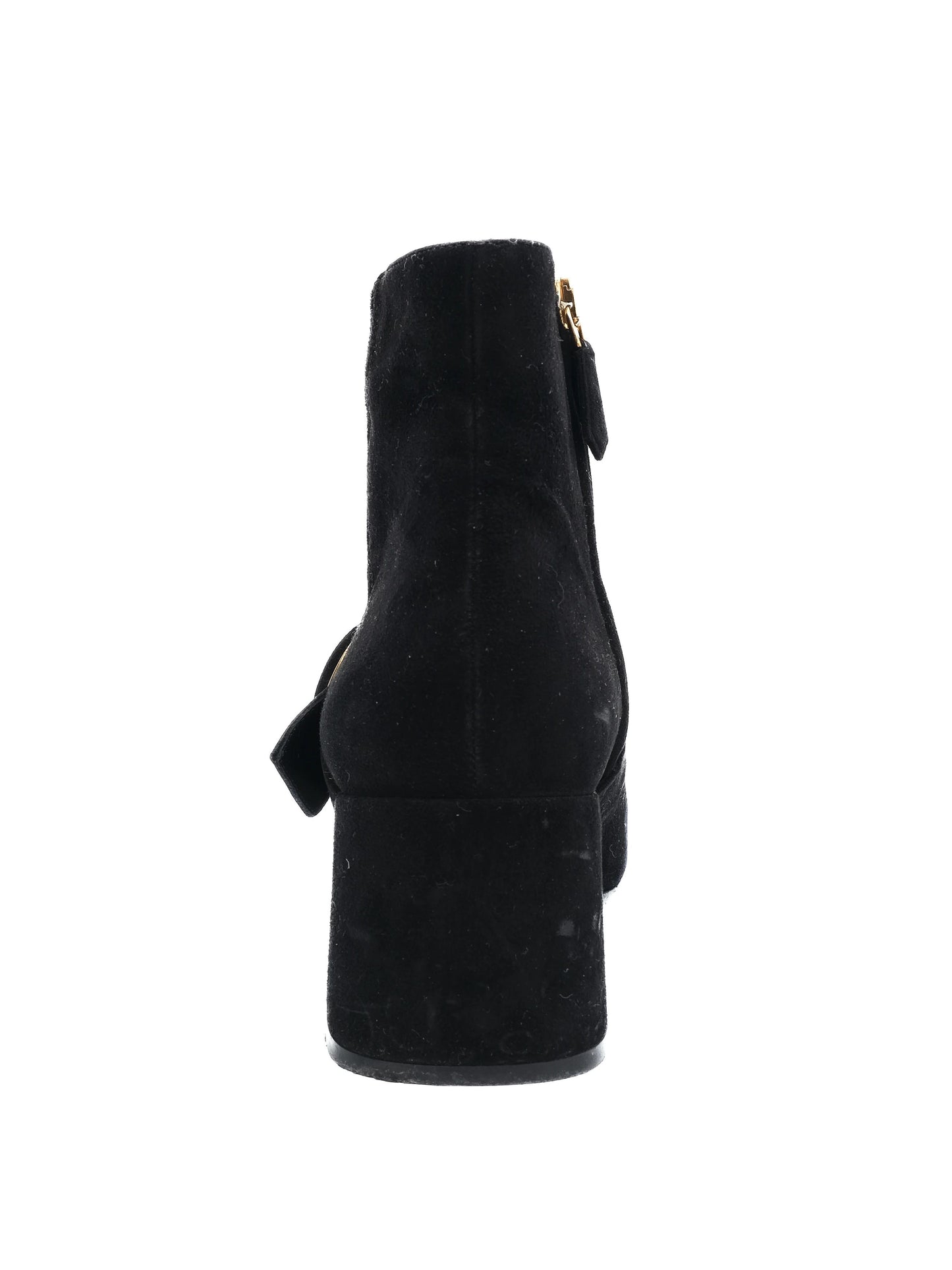 excellent prada black genuine suede ankle boots size 36.5