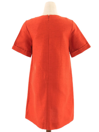 Excellent Max Mara Red Silk Dress Size M Knee-Length with Pockets