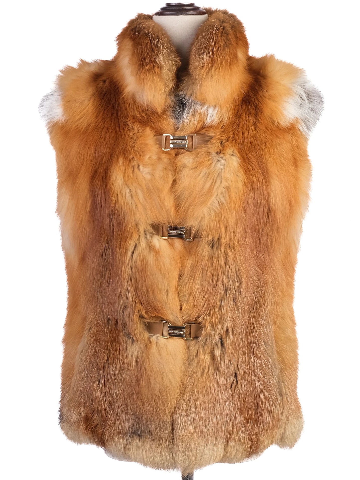 wonderfur women's orange fur vest size s excellent condition