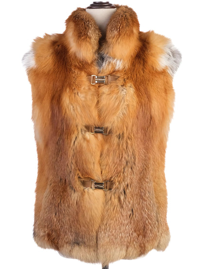 WonderFur Women's Orange Fur Vest Size S Excellent Condition