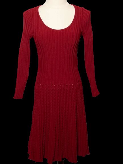 excellent fendi red knitted dress size s women