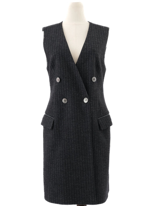 Excellent Beatrice B. Gray Wool Sleeveless Dress Size L