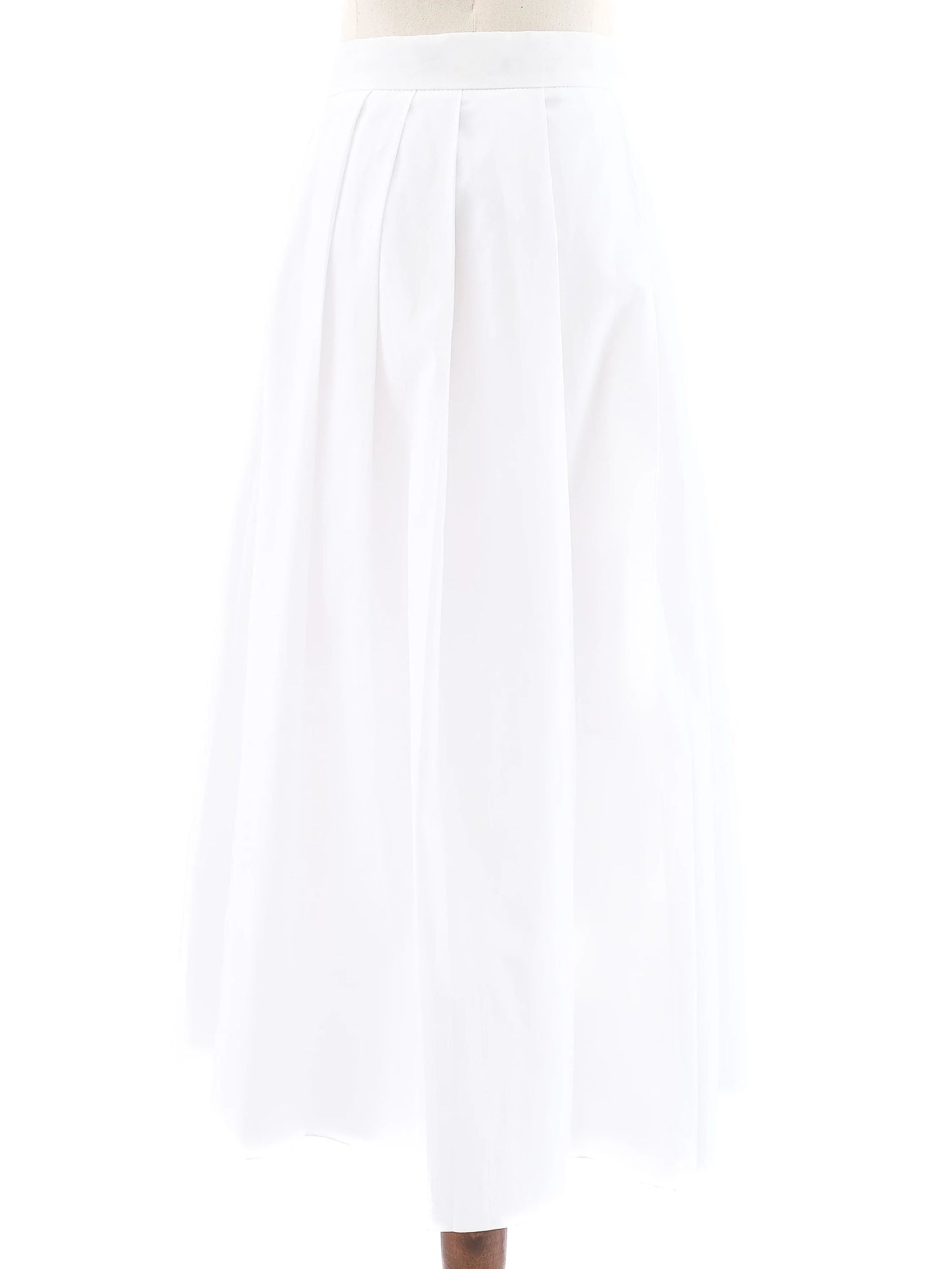 new sportmax white pleated midi skirt with side zipper size n/a
