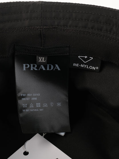 Excellent Prada Black Nylon Bucket Hat Size XL Re-Nylon