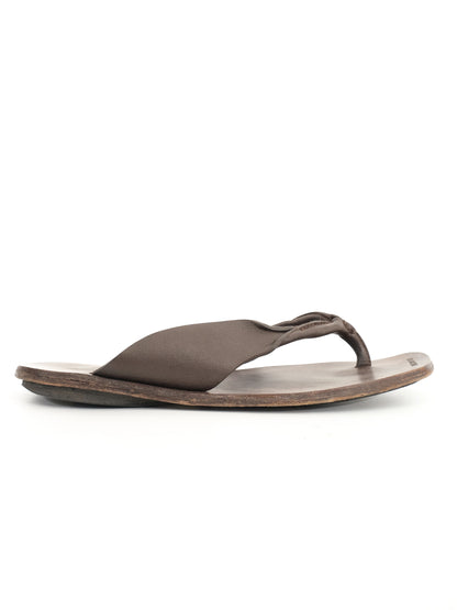 Excellent Jil Sander Orange Leather Flip-Flop Sandals Size 45