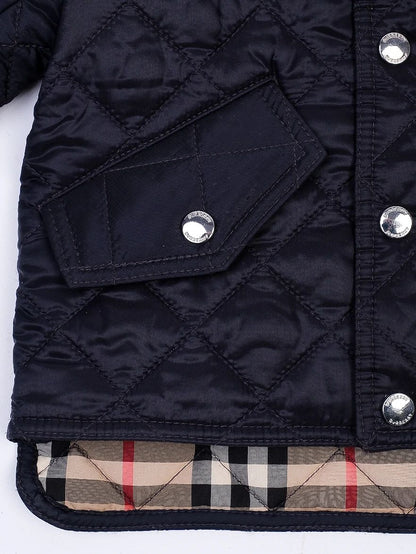 NEW Burberry Quilted Jacket Blue Nylon Size 1 for Kids