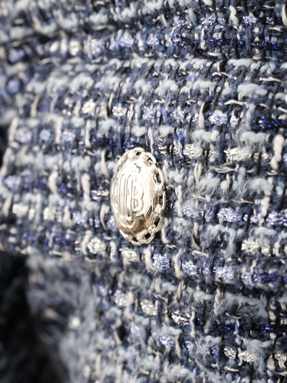 Perfect Maje Tweed Jacket Navy and White Size M Women