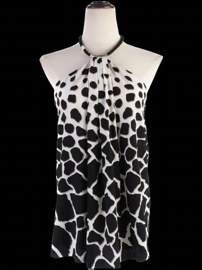 Roberto Cavalli Excellent Condition Silk Animal Print Halter Top Size S