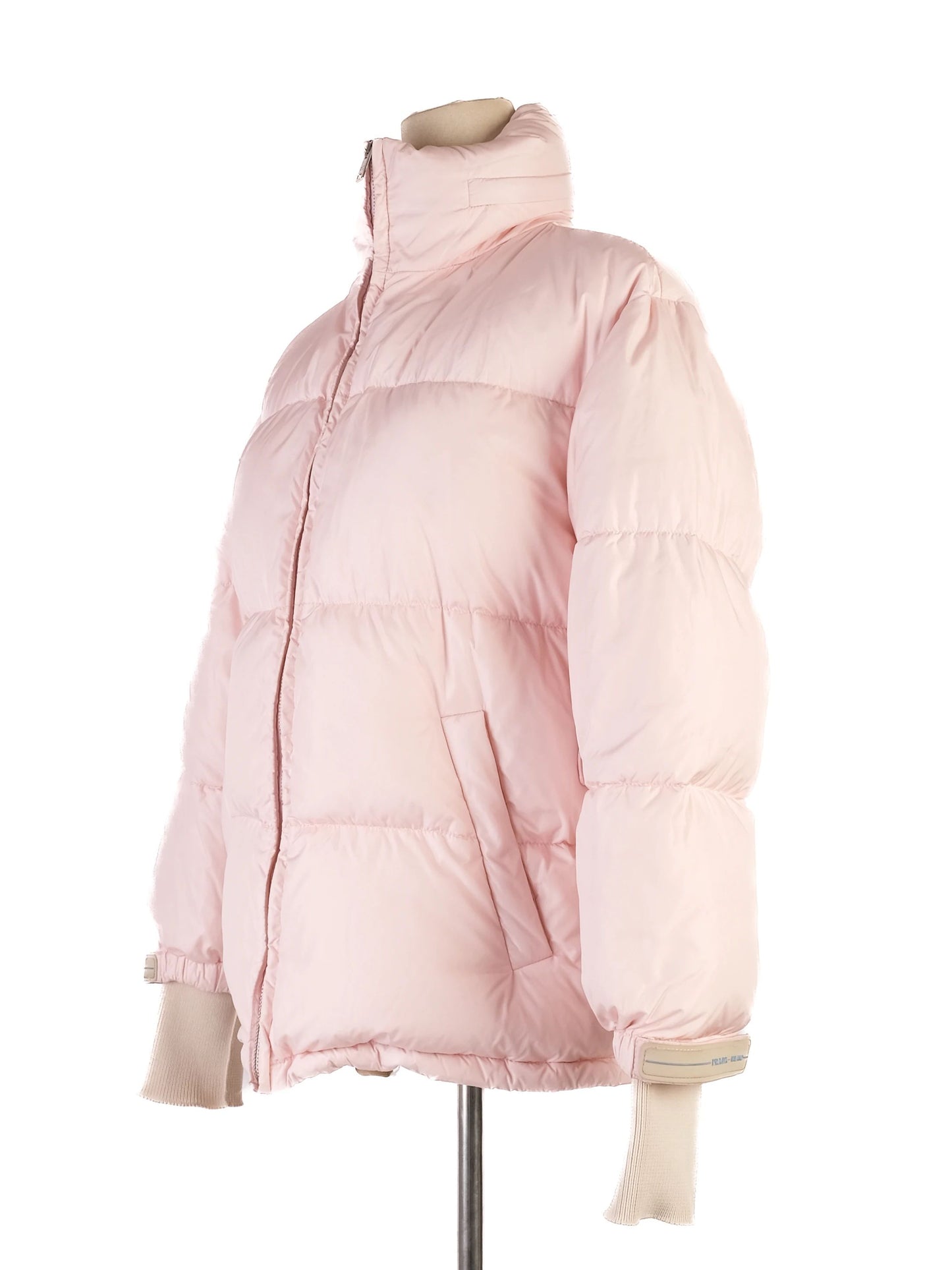 perfect prada pink nylon puffer jacket size xs for women