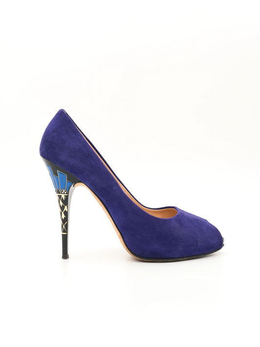 Excellent Giuseppe Zanotti Purple Leather High-Heels Size 40