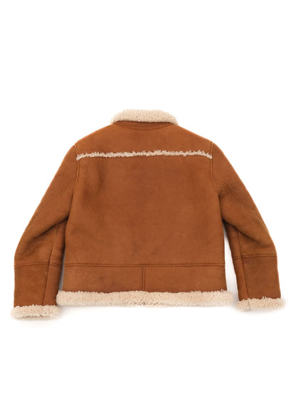 Excellent Bonpoint Orange Leather Jacket Size 6 for Kids