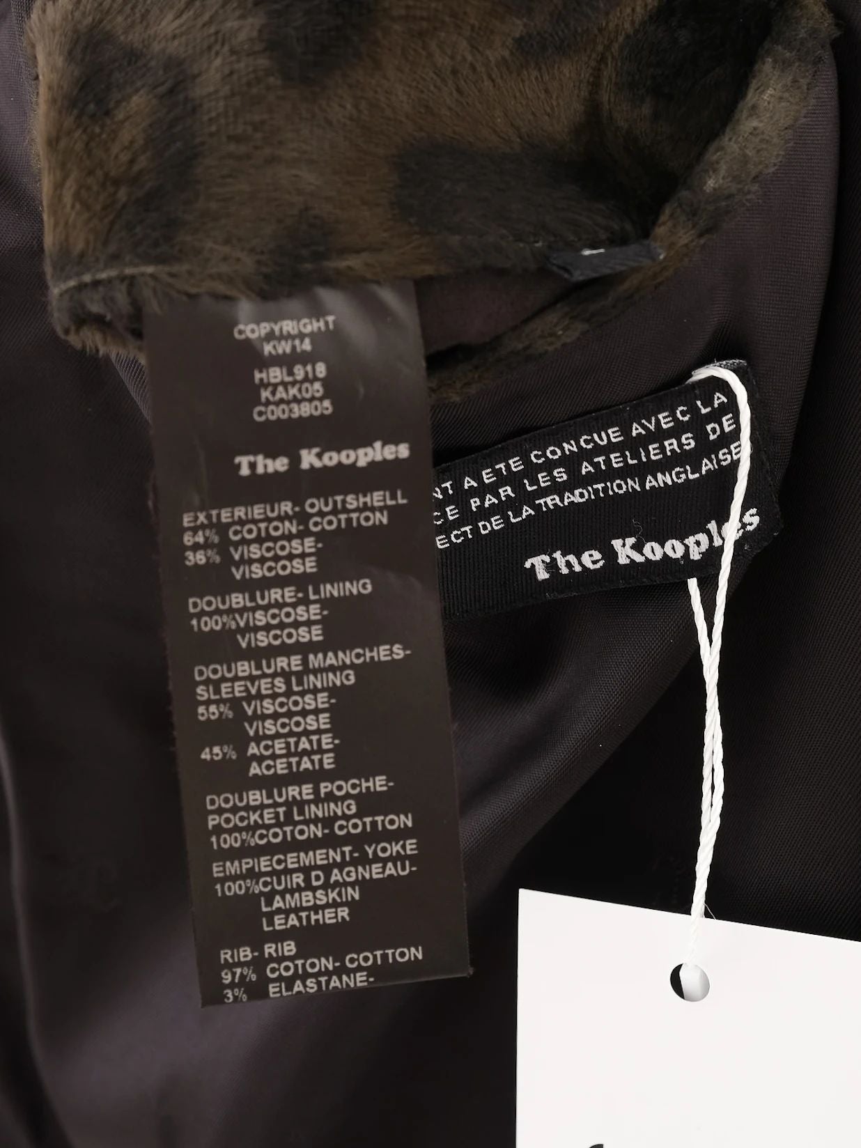 excellent the kooples black leopard print bomber jacket size m