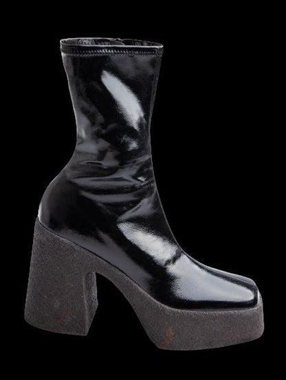 Average Condition Stella McCartney Black Leather Platform Boots