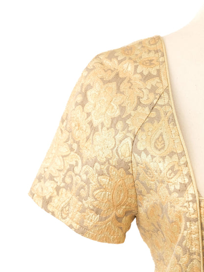 Excellent Paul&Joe Yellow Floral Brocade Dress Size M