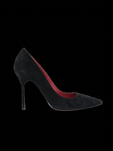 good carolina herrera black genuine suede high-heeled shoes size 37