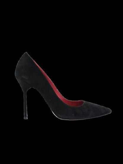 Good Carolina Herrera Black Genuine Suede High-Heeled Shoes Size 37