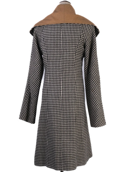 EXCELLENT Sportmax Houndstooth Wool Coat Size S with Shawl Collar