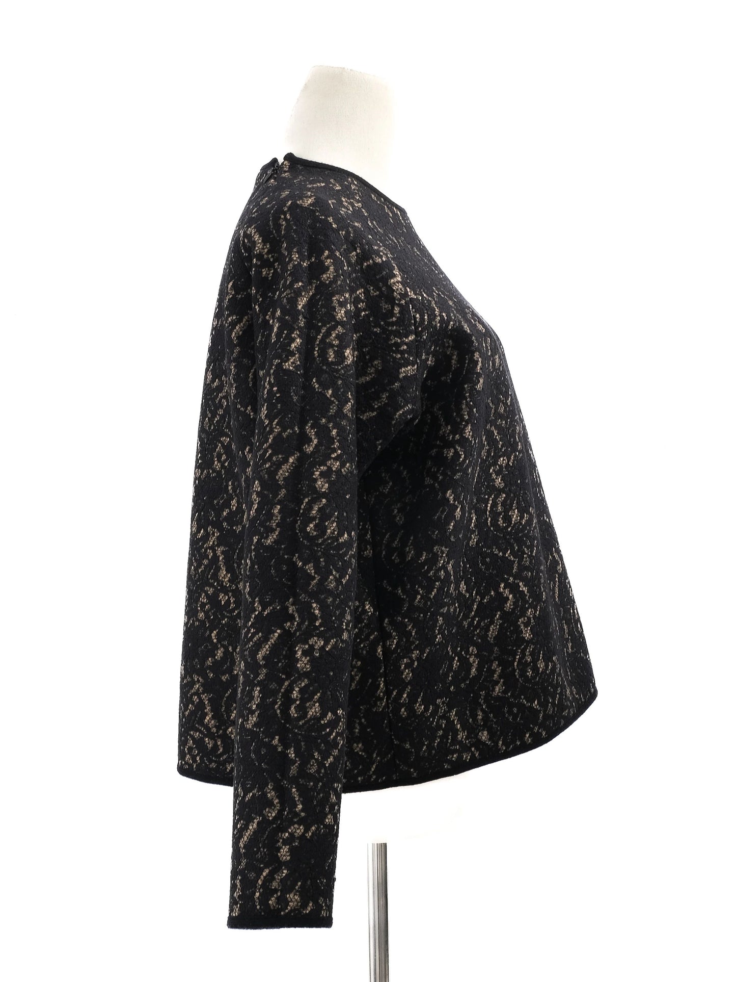 new n21 black wool sweater size m with abstract pattern