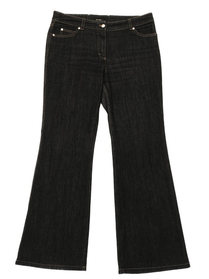 Excellent Escada Black Flare Jeans Size M Women's Denim