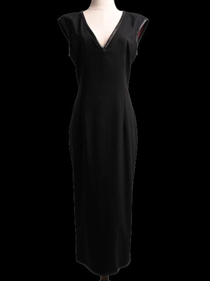 Excellent Dsquared2 Black Wool Sleeveless Dress V-Neck Women's Size