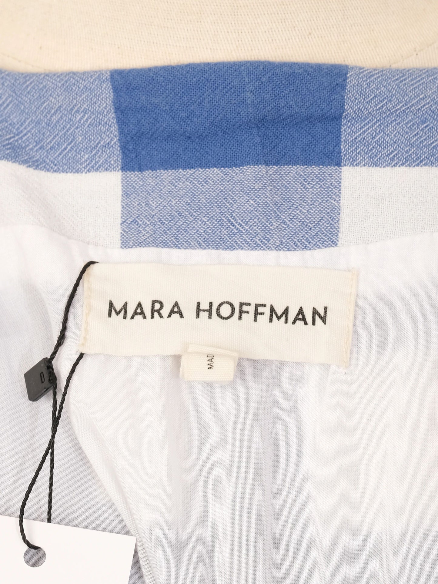 perfect mara hoffman blue checkered dress wrap style size unknown