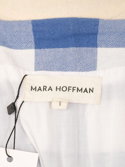 Perfect Mara Hoffman Blue Checkered Dress Wrap Style Size Unknown