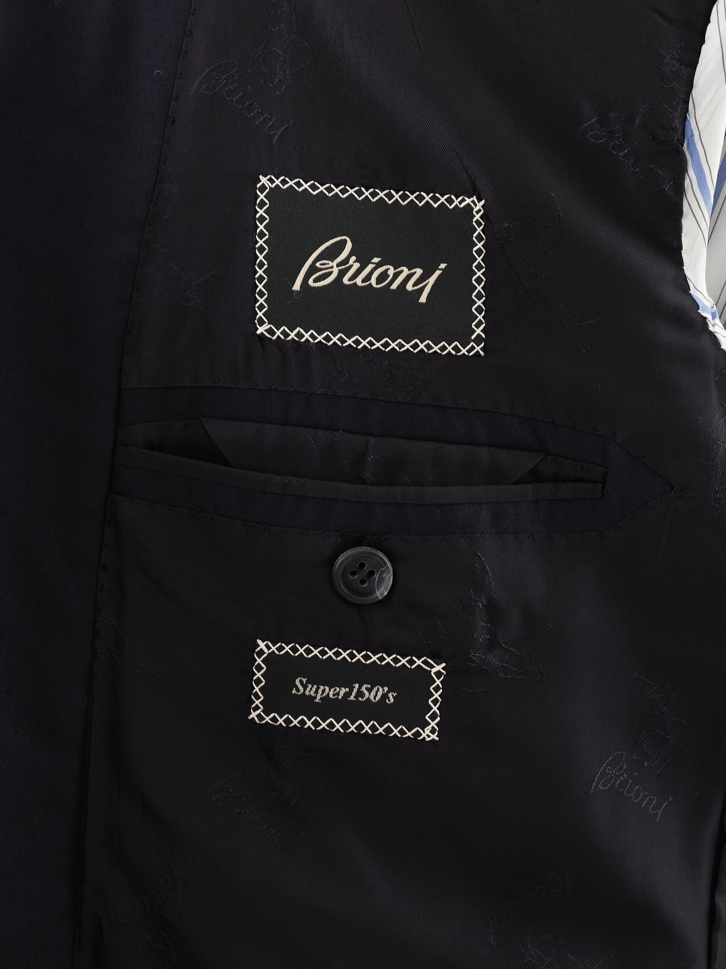 excellent brioni blue wool suit jacket size xl classic design