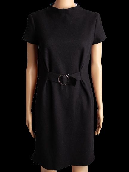 good emilio pucci black cashmere dress size l with belt