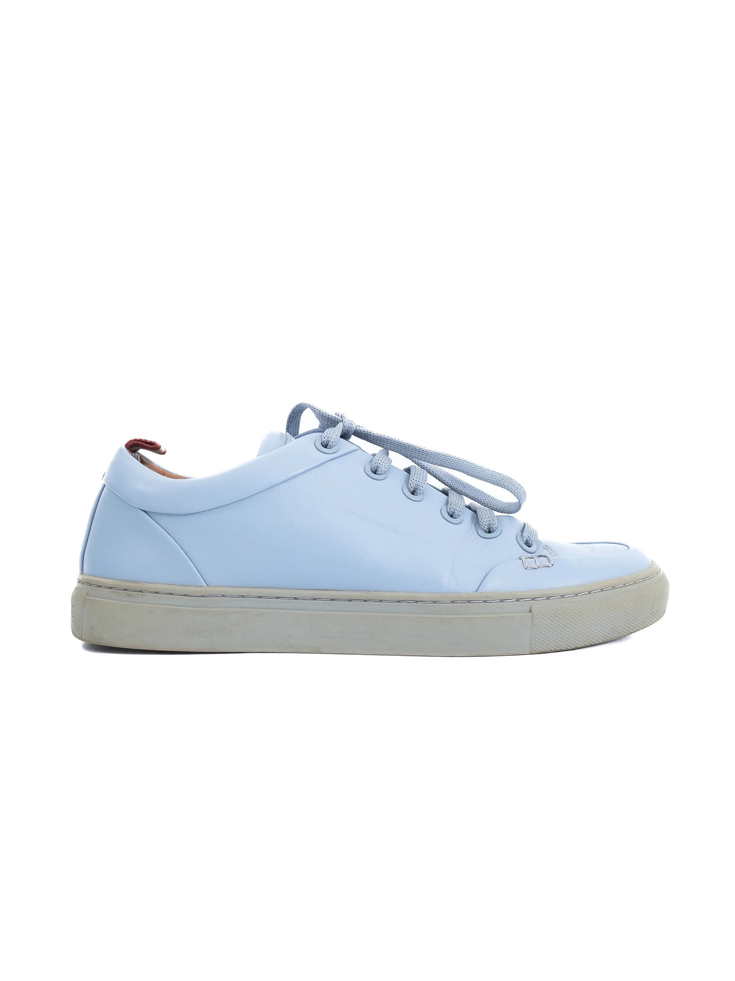 excellent bally blue leather sneakers size 37.5 women