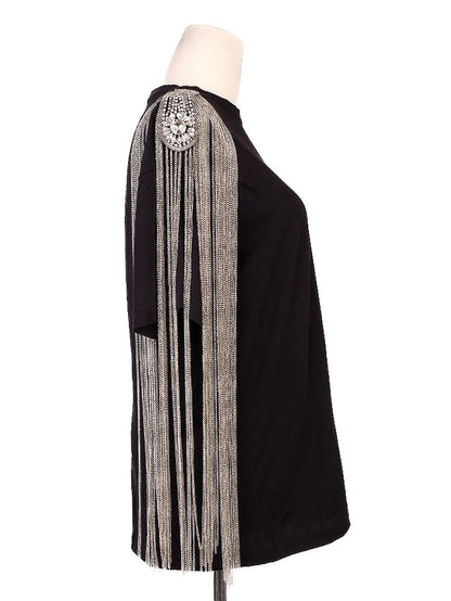 NEW Christopher Kane Black Top XS with Chain Fringe Design
