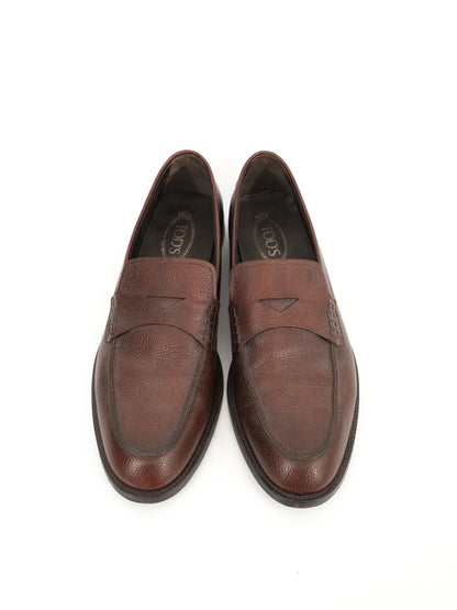 Excellent Tod's Leather Loafers in Orange Size 45 for Men