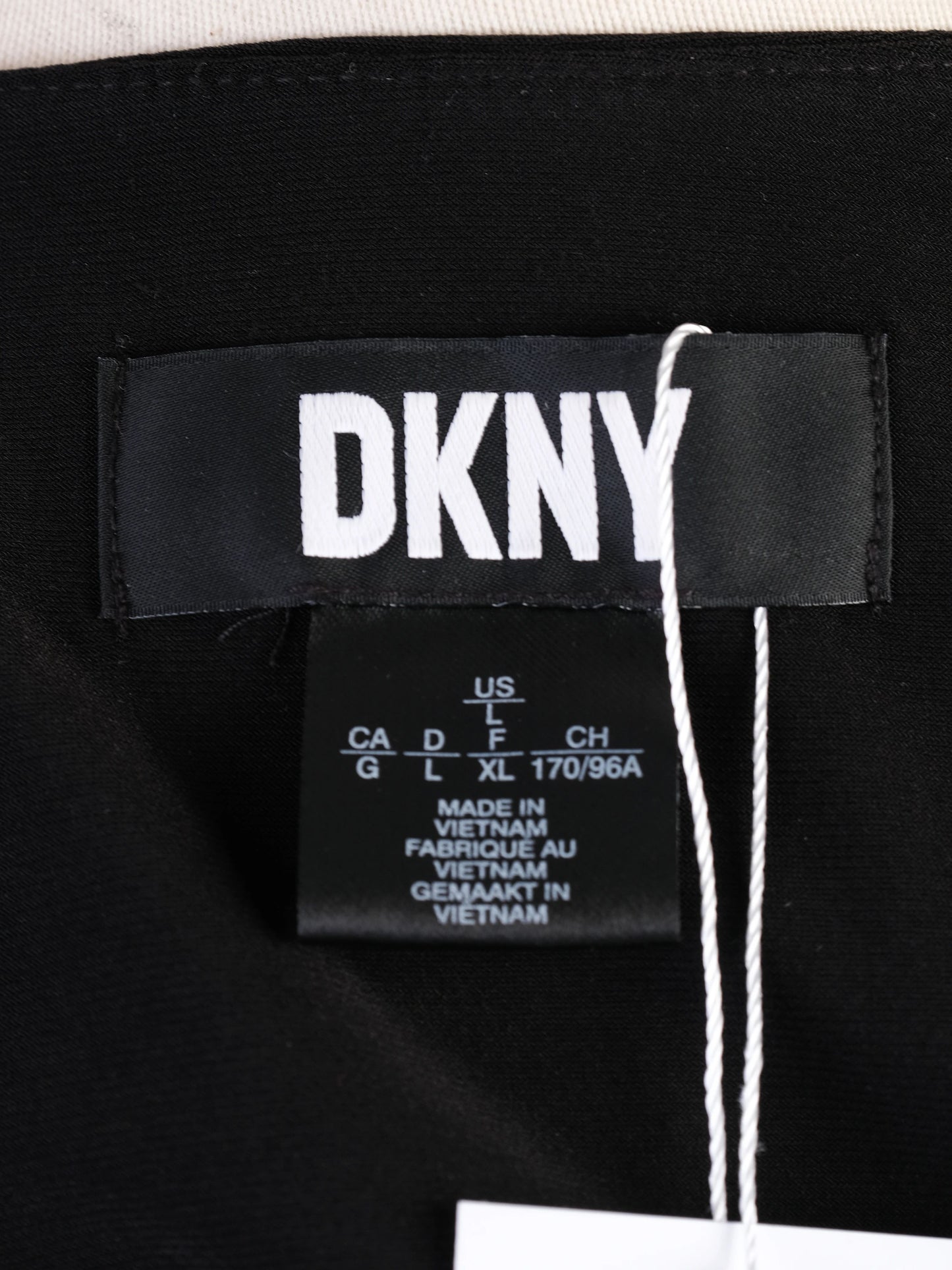 dkny women's black sleeveless open cardigan size l excellent