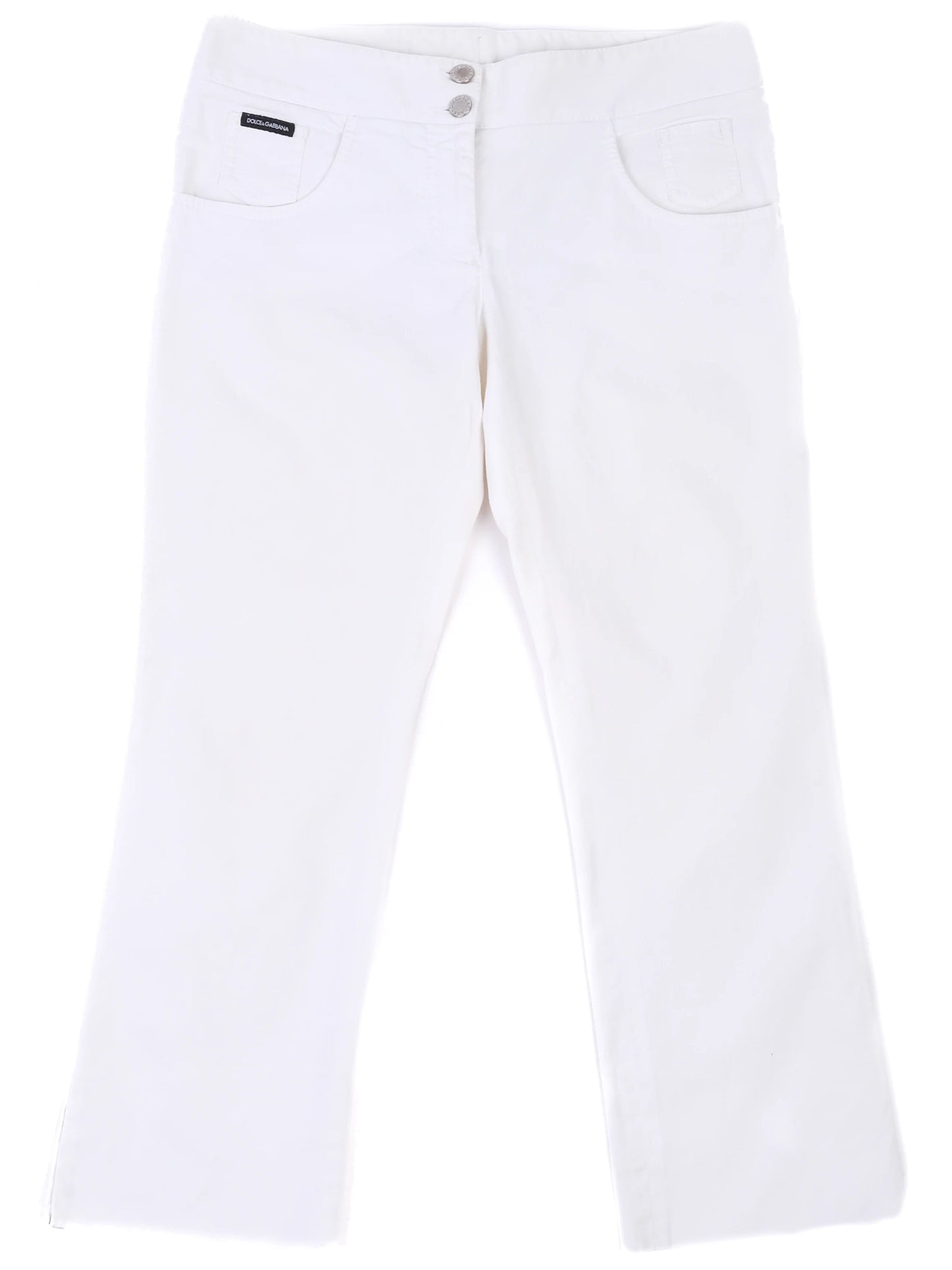 excellent dolce gabbana white cotton women's pants size l