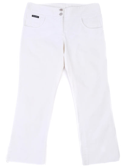Excellent Dolce Gabbana White Cotton Women's Pants Size L