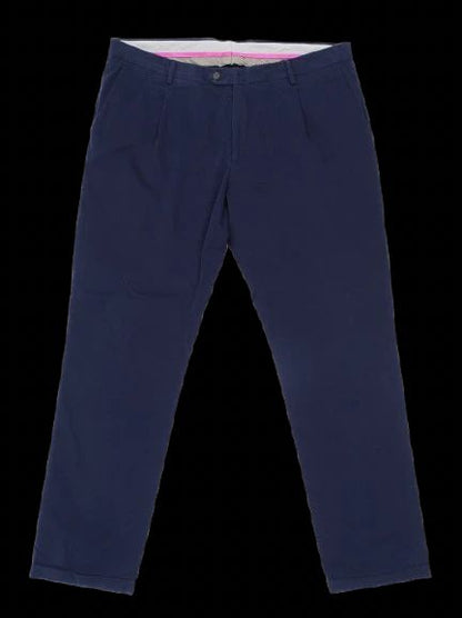Excellent Etro Navy Blue Cotton Pants Size 3XL Made in Italy